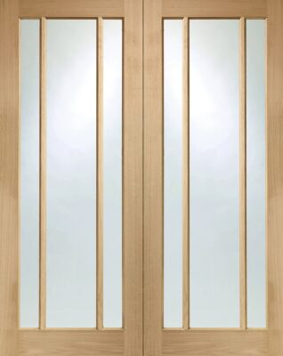 Oak Worcester (CLEAR GLASS) Rebated Pair Un-Finished - XL