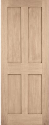 Oak London Flat Panel Pre-Finished FD30 44mm Fire Door - LPD