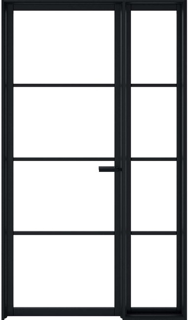 Internal Manhattan Demi Panel Pre-Finished Black W6 (CLEAR GLASS) Soho Door - Image 2