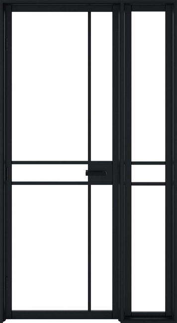 Internal Manhattan Demi Panel Black Pre-Finished W6 (CLEAR GLASS) Greenwich Door - Image 2