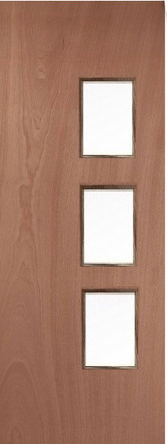 Timber Blank 28G (OBSCURE GLASS) FD30 44mm Fire Door - MB