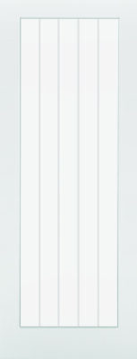 Internal White Primed Textured Vertical 1 Light (CLEAR GLASS FROSTED LINES) Door