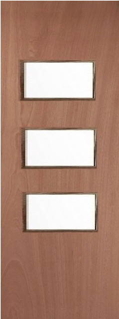 Timber Blank 24G (CLEAR GLASS) FD30 44mm Fire Door - MB