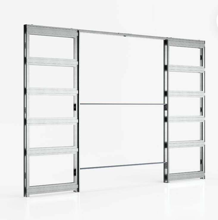 Double Door Kit + Handle & Doorjamb 125mm White Doorjamb + Black Finish Hardware - Image 3