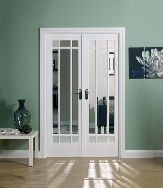 Internal White Primed Manhattan W4 (CLEAR BEVELLED GLASS) Room Divider