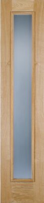 External Oak Universal Sidelight (OBSCURE GLASS) Un-Finished Door