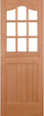 External Hardwood Stable 9L (CLEAR GLASS) M&T Un-Finished Door