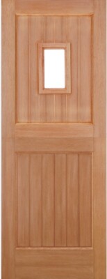 External Hardwood Stable 1L Straight Top Un-Glazed (NO GLASS) M&T Un-Finished Door