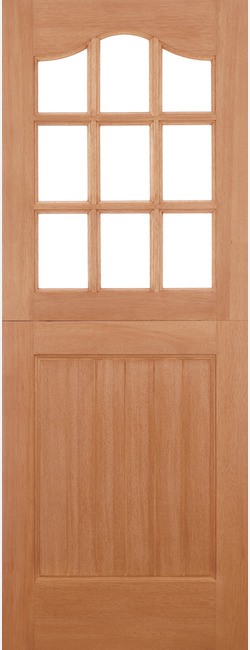 External Hardwood Stable 9 Light Un-Glazed (NO GLASS) Dowelled Un-Finished Door