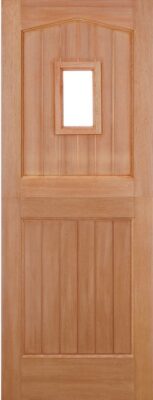 External Hardwood Stable 1L (CLEAR GLASS) M&T Un-Finished Door