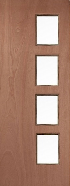 Lipped Timber Blank 27G (OBSCURE GLASS) FD60 54mm Fire Door - MB