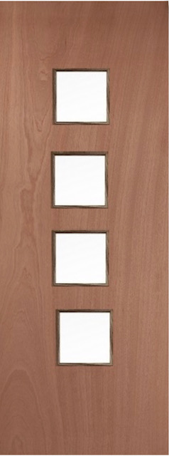 Lipped Timber Blank 22G (CLEAR GLASS) FD60 54mm Fire Door - MB