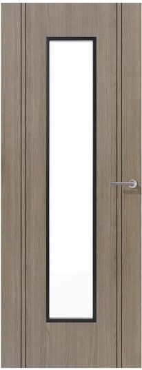 Internal Laminate Light Grey (CLEAR GLASS) Monaco Pre-Finished Door
