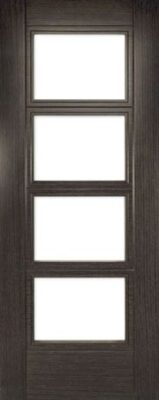 Internal Dark Grey Ash Montreal (CLEAR GLASS) Pre-Finished Door