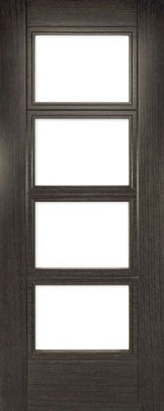 Internal Dark Grey Ash Montreal (CLEAR GLASS) Pre-Finished Door