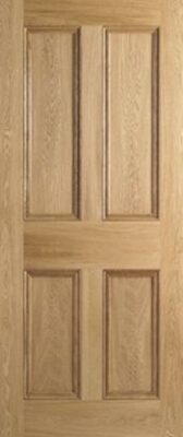 Oak 4P Solid Core Un-Finished FD30 44mm Fire Door - LPD