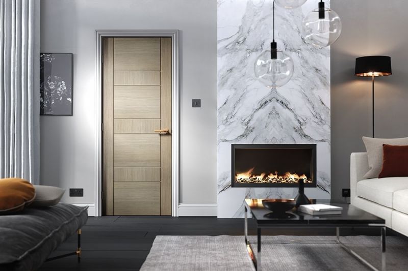 Internal Edmonton Light Grey Pre Finished FD30 Fire Door - Image 2