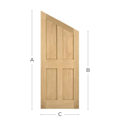 Oak 4 Panel Shaker Style Straight/Angled Custom Door - MB