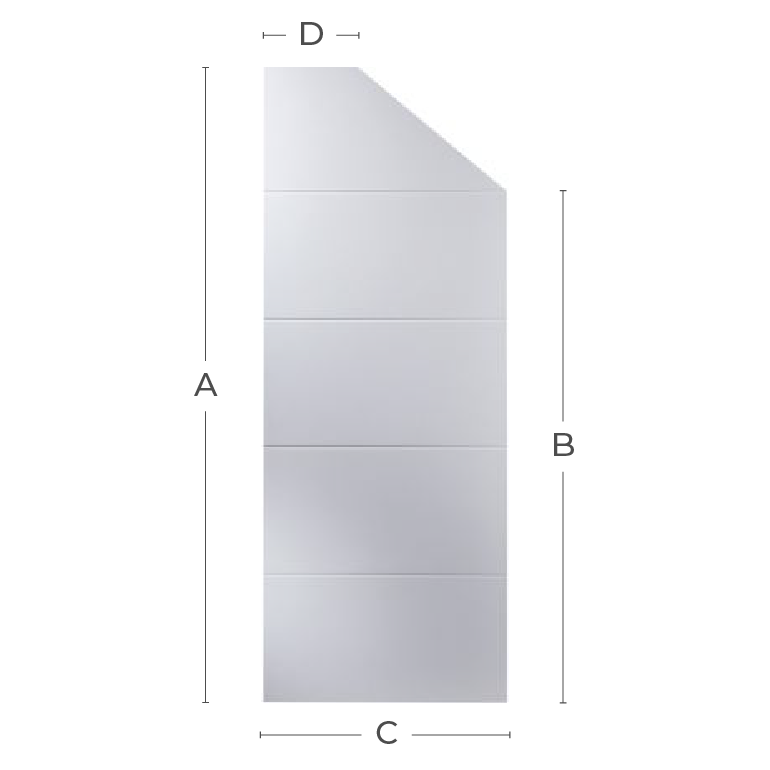 White Primed 4 Line Straight/Angled Custom Door - MB