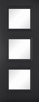 Internal Antwerp Black Primed (CLEAR GLASS) Door