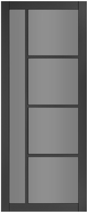 Internal Brixton Black Pre-Finished (TINTED GLASS) Solid Core Door