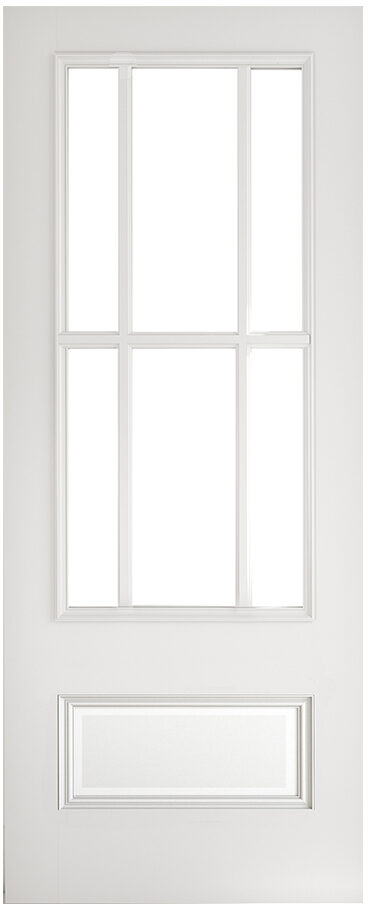 Internal White Primed Canterbury (CLEAR BEVELLED GLASS) Solid Core Door