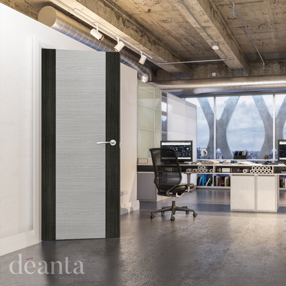 Internal Flush Light Grey Ash Dark Grey Edges Pre-Finished FD60 54mm Fire Door - Image 2
