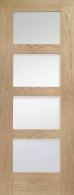 Internal Oak Shaker (OBSCURE GLASS) Un-Finished Door