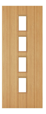 Internal Oak Galway (CLEAR GLASS) Un-Finished Door