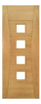Oak Pamplona Pre-Finished (CLEAR GLASS) FD30 44mm Fire Door