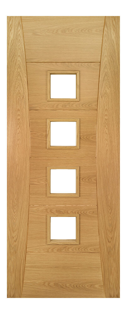 Oak Pamplona Pre-Finished (CLEAR GLASS) FD30 44mm Fire Door