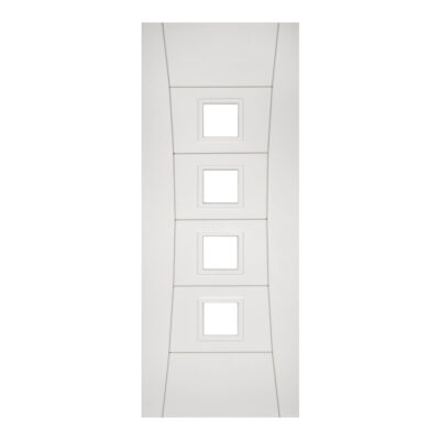 Internal White Primed Pamplona (CLEAR GLASS) FD30 44mm Fire Door