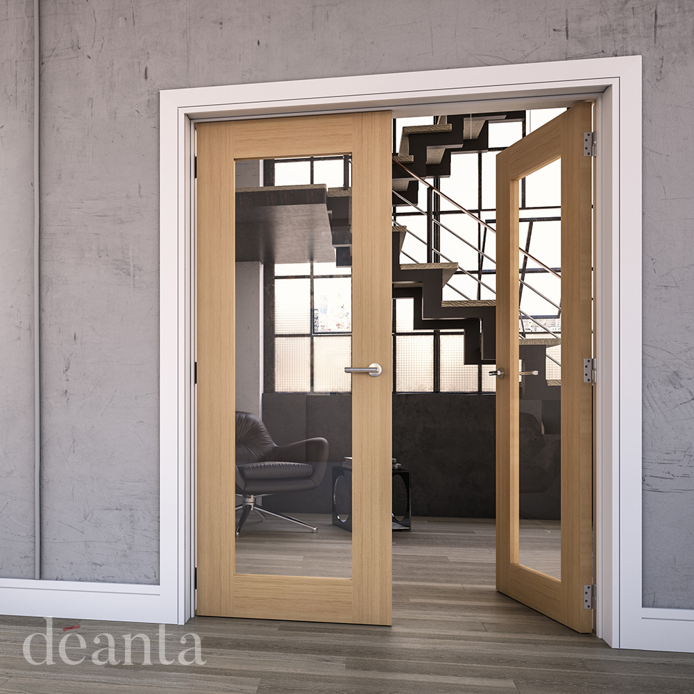 Internal Oak Walden (CLEAR GLASS) Un-Finished Door - Image 2