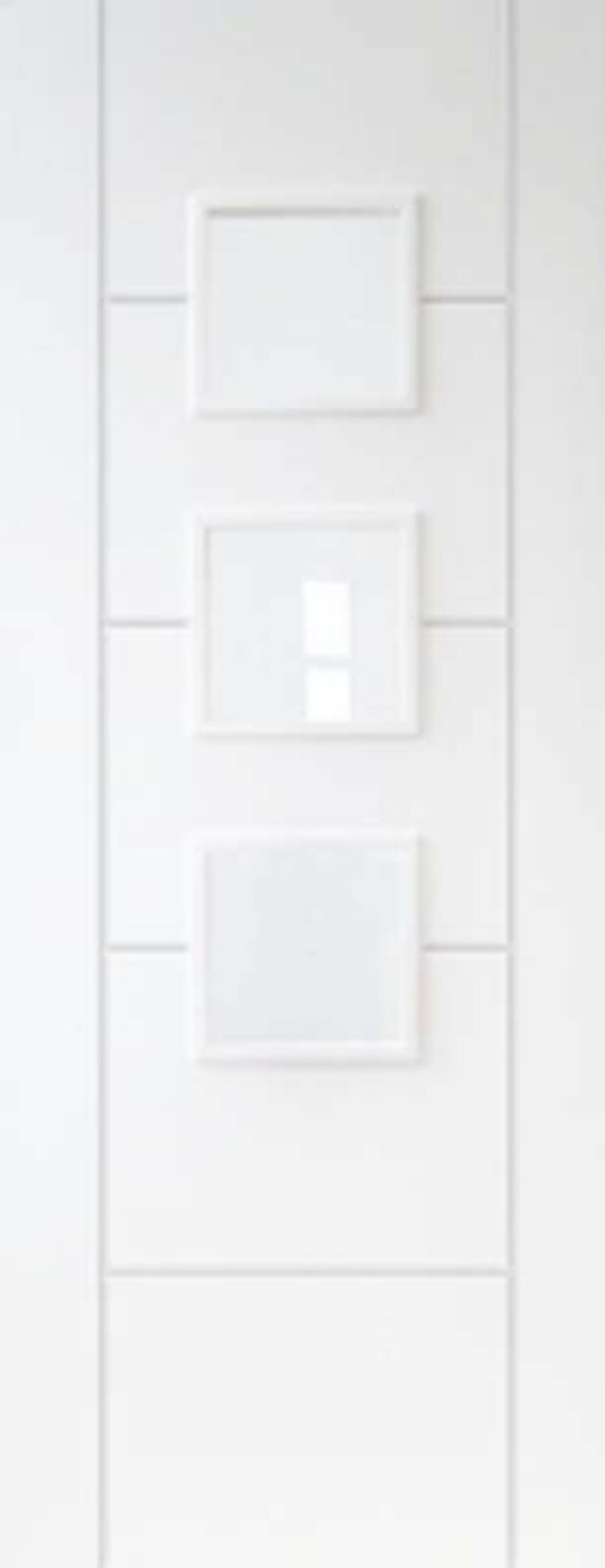 Internal White Primed Trend Vancouver 3 Light OBSCURE GLASS FD30 44mm Fire Door