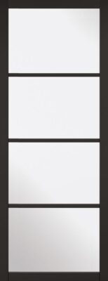 Internal Black Pre-Finished (CLEAR GLASS) Industrial 4 Light Door