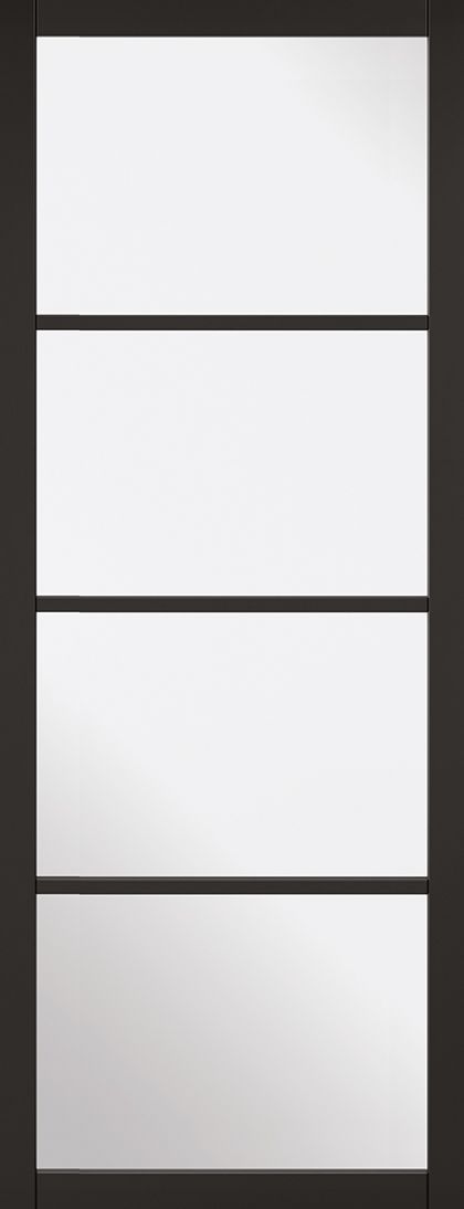 Internal Black Pre-Finished (CLEAR GLASS) Industrial 4 Light Door