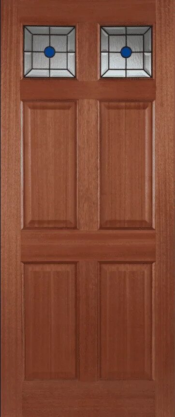 EXTERNAL HARDWOOD COLONIAL (DECORATIVE GLASS) UN-FINISHED TOP LIGHT LEAD DOOR