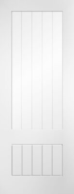 INTERNAL White Primed (CLEAR GLASS WITH ETCHED LINES) Cottage Door
