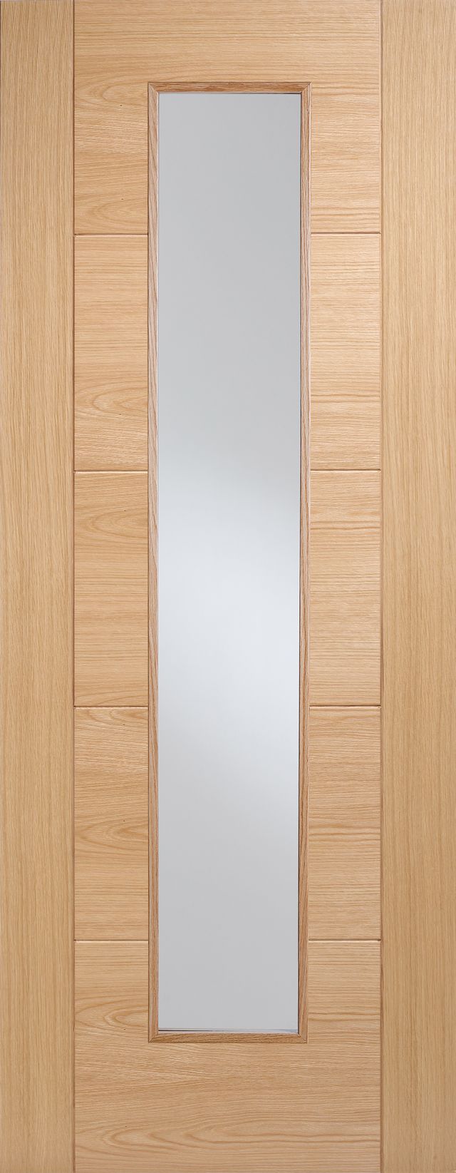 INTERNAL Oak Un-Finished (CLEAR GLASS) Ladder 5P Door