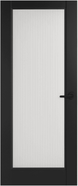 Internal Black Ravenna (REEDED GLASS) 1 light Solid Core Pre-Finished Door