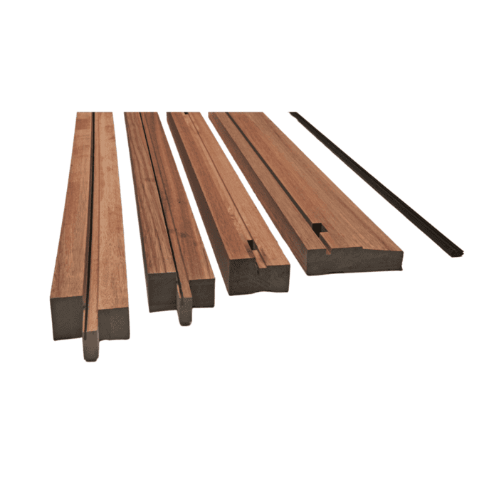 External Hardwood Adjustable Un-finished Double Door Frame Kit