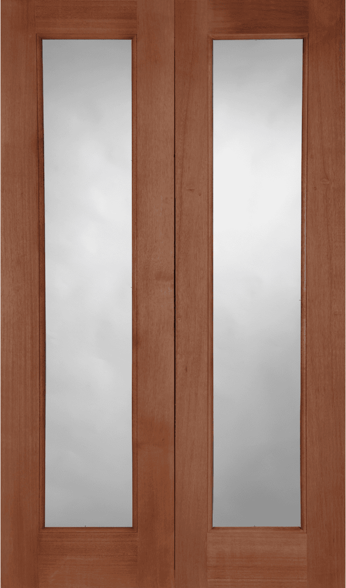 External Pattern 20 (UN-GLAZED) Un-Finished (NO GLASS) Hardwood Rebated Door Pair