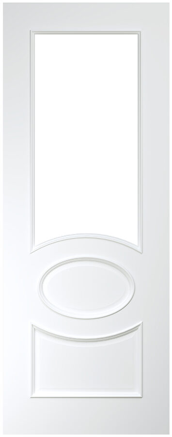Internal White Primed Solid Core Clarendon (CLEAR BEVELLED GLASS) Door