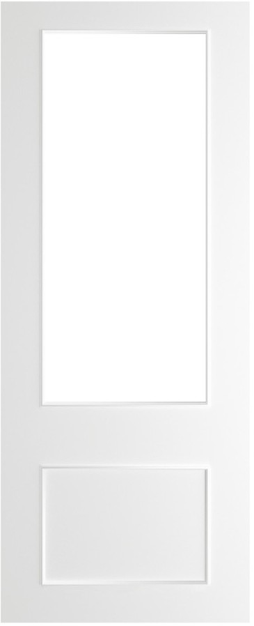 Internal White Primed Sandringham (CLEAR GLASS) FD30 44mm Fire Door