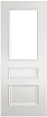 Internal White Primed (CLEAR GLASS) Windsor FD30 44mm Fire Door