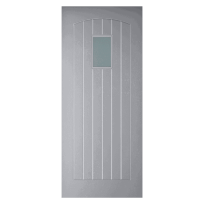 External Thermawood Grey Primed (OBSCURE GLASS) Devon Door