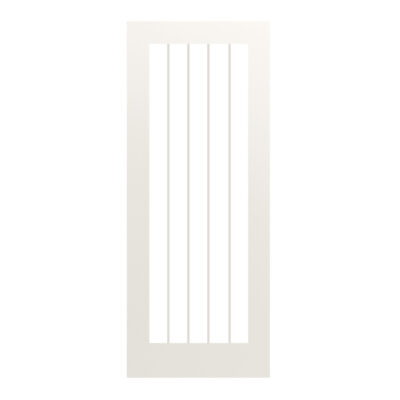 Internal Chester White Primed Semi-Solid (CLEAR GLASS GROOVED LINES) 3Q Door