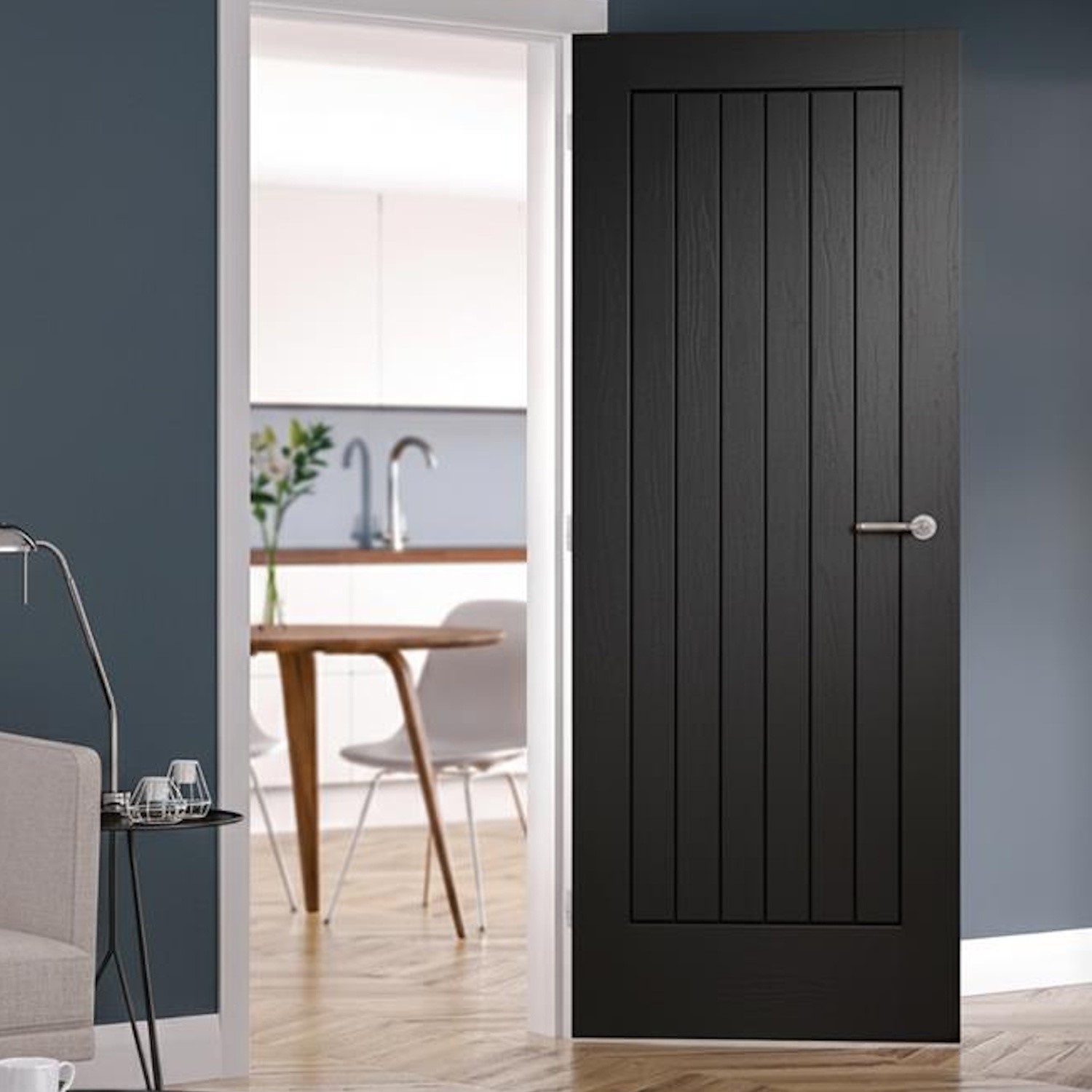 Internal Black Laminate Suffolk Pre-Finished FD30 44mm Door - Image 2