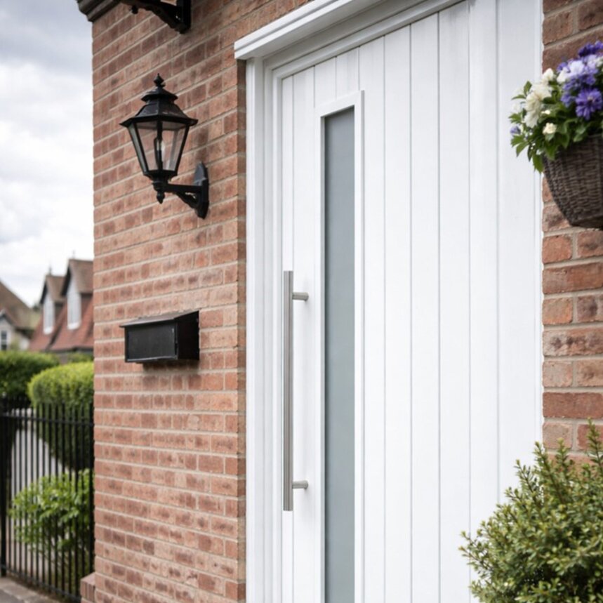 External Thermawood Grey Primed (OBSCURE GLASS) Surrey Door - Image 3