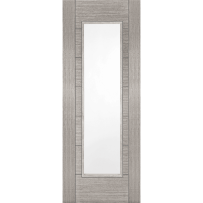 Internal Light Grey Corsica 1 Light (CLEAR GLASS) Pre-Finished Semi Solid Core Door